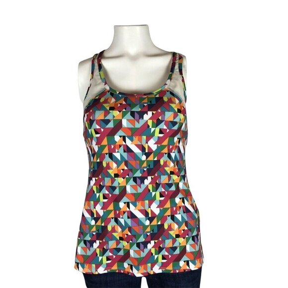 Fabletics Carlsbad Tank Top Size Small Built In Bra Cross Back Multicolored - Picture 1 of 8